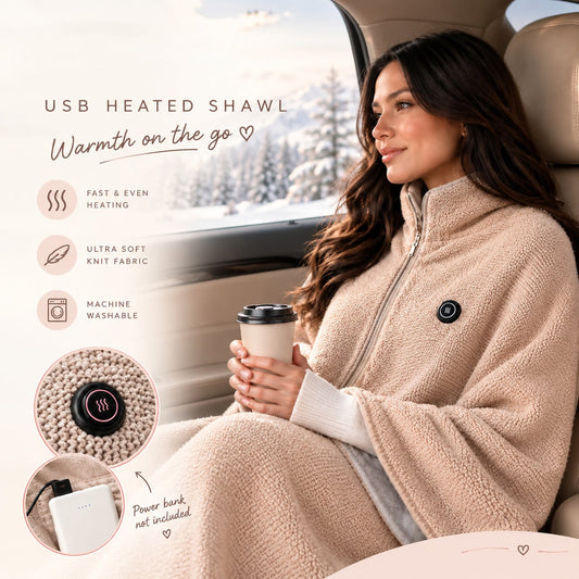 🔥 Soldes de Noël — 50 % DE RÉDUCTION ! ❄️ Restez au chaud tout l'hiver — Châle chauffant électrique portable