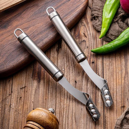 🔥50% DE RÉDUCTION !🫑Épépineur de Poivrons Inox ✨Dénoyautage Rapide, Simple à Utiliser pour Cuisine🏡