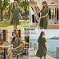 🍂🌸 OFFRE LIMITÉE 56% DE RÉDUCTION! Robe Tunique Indispensable à Col V avec Poches – Mélange de Coton Doux, Facile d’Entretien, Poches des Deux Côtés – Un Basique de Garde-Robe pour Printemps, Été et Superposition en Automne 🧥🧣