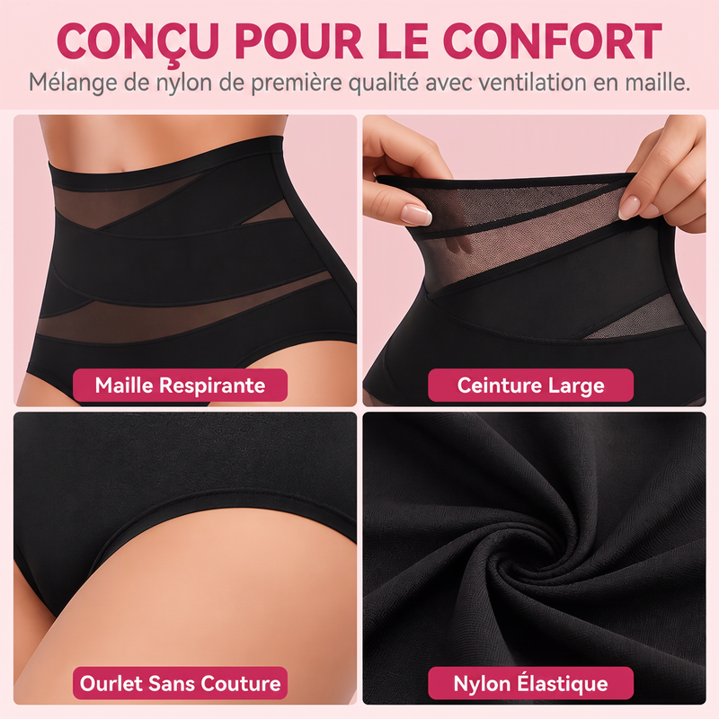 💗Achetez 1, obtenez 1 gratuit💗Sous-vêtements taille haute pour femmes avec contrôle du ventre
