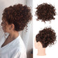 Chignon court bouclé avec cordon de serrage élastique