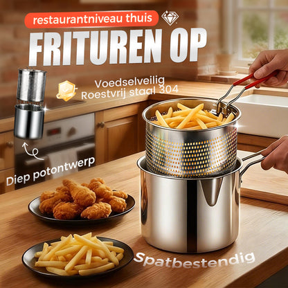 🔥 Multifunctionele friteuse van 304 roestvrij staal