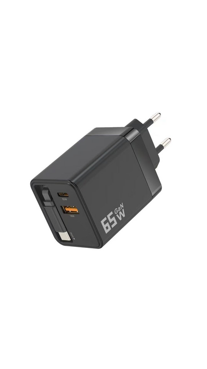 🔥‑50% PROMO FLASH🔌 Chargeur 65W rétractable Type‑C, format poche, multi‑appareils téléphone tablette PC, sans câbles désordonnés ✨💼