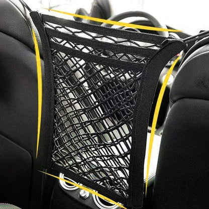 🚗 -50% ! 🧺 Sac de Coffre Universel en Filet Élastique – Tissu Oxford + Maille – 3 Couches – Petite/Grande Taille – Pour Rangement Voiture et Sécurité Enfants 🛡️
