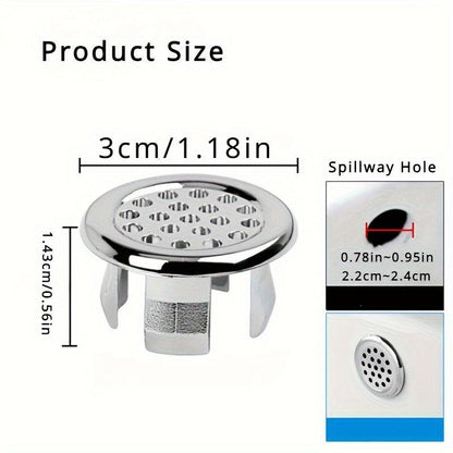 🔥 50% DE RÉDUCTION ! ✨Bouchon de vidange pour lavabo, lot de 5, rond, anneau de remplacement pour trop‑plein, accessoire pour salle de bain et cuisine