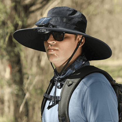 Promotion de l'été 50% de réduction sur le bord solaire à largeur bord de pêche extérieur chapeau-solaire et charge USB