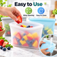 🔥 -50% VENTE FLASH ! BEST-SELLER 🔥 Récipients réutilisables en silicone avec fermeture à glissière – Lot de 2 (un grand et un petit) : conservez vos aliments frais, réduisez les déchets et emportez-les partout ! ♻️🥗✨