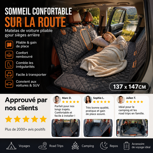 🚗Matelas de voyage en mousse à mémoire de forme pour les sièges arrière de voiture