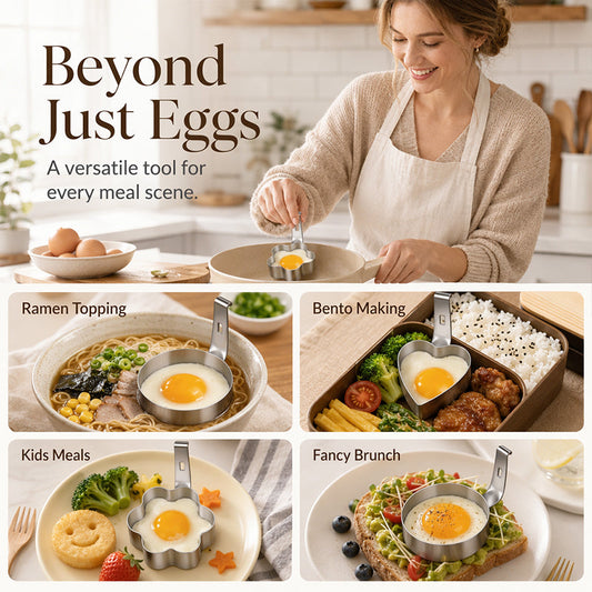 🥚🍳Moule à œufs en acier inoxydable 304 – Formes amusantes, base plate anti-fuites et démoulage facile
