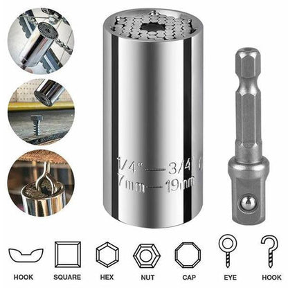 📢 PROMO FLASH : 50% DE RÉDUCTION ! Jeu de Douilles à Clé Universelle en Nid d'Abeille – Tige en Acier Rétractable, Tête Multifonction pour Écrous 7-32 mm for une Seule Clé pour Tout ✨⏰