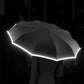 🌧️  Parapluie de sécurité réfléchissant, compact avec boucle à anneau pour un transport facile, idéal pour les trajets domicile-travail