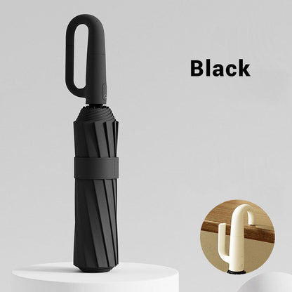 🌧️  Parapluie de sécurité réfléchissant, compact avec boucle à anneau pour un transport facile, idéal pour les trajets domicile-travail