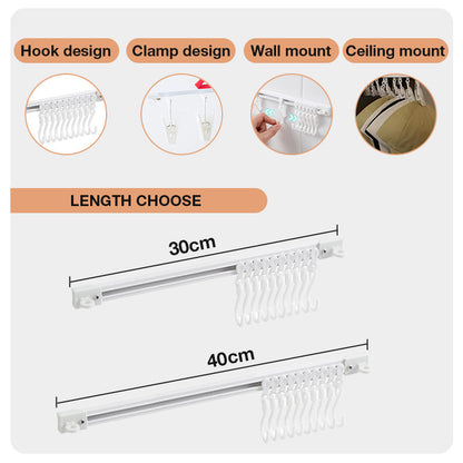 🧺 PROMO LIMITÉE 50% DE RÉDUCTION ! ✨ Crochet de gestionnaire de rail coulissant sans perçage – Réglable, Résistant 🛠️