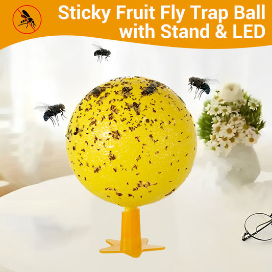 ⌛🔥Boule collante anti-mouches des fruits avec support et LED