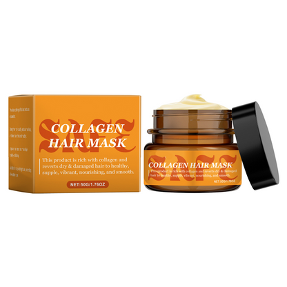 💆‍♀️ 50 % DE RÉDUCTION EN CE MOMENT ! ✨ Masque capillaire au collagène pour cheveux secs et abîmés – renforce, répare et hydrate – idéal pour les cheveux ternes, fragiles et sans vie 💛