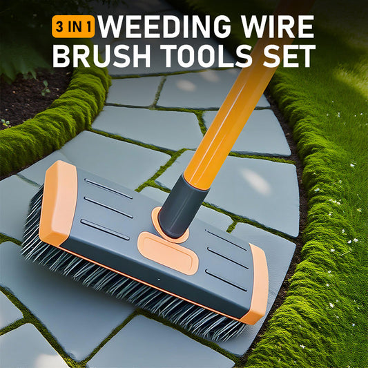 🌿 50% DE RÉDUCTION! 🧹 Ensemble 3 en 1 de Brosses Métalliques pour Désherbage – Brosse Durable, Poignée Ergonomique & Idéale Pour Nettoyer Les Joints, Terrasses & Allées 🏡