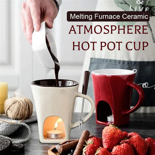 🧆🍫 Bol à fondue au chocolat en céramique – Un pur délice, résistant et durable ✨ Idéal pour les soirées conviviales 🍓 Pratique et facile à nettoyer.