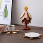 🌳 Dessous de Plat en Bois Forme Arbre - Étoile ou Pomme, Bois Naturel - Protection contre la Chaleur, Objet Décoratif Élégant