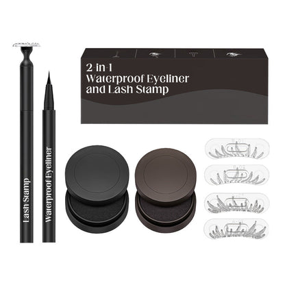 ✨Eyeliner et tampon pour cils 2 en 1 résistant à l'eau