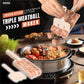 🍢 50% DE RÉDUCTION! 🍳 Machine à boulettes triple – Anti-adhérente, facile & 3 boulettes à la fois ✨