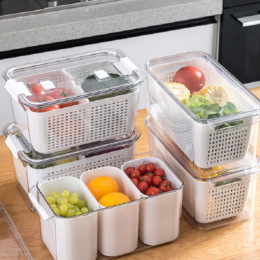 🥗 50% DE RÉDUCTION ! 🎁 Conteneur de Stockage pour Fruits & Légumes Frais – Maintient la Fraîcheur, Design Aéré & Économe en Espace 🧊