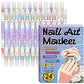 💅✨ PROMO FLASH -50% ! Stylos Marqueurs Nail Art Double Pointe – 12/24 Couleurs, Séchage Rapide, Sans Lampe UV, Formule à Base d'Eau, Idéal Débutantes & Pros 🎨