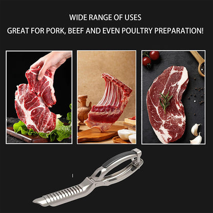 🛠️🔥 Retire la membrane de la côte de bœuf en acier inoxydable – L'outil qui rend la préparation de la viande simple et le BBQ inoubliable ! 🥩✨