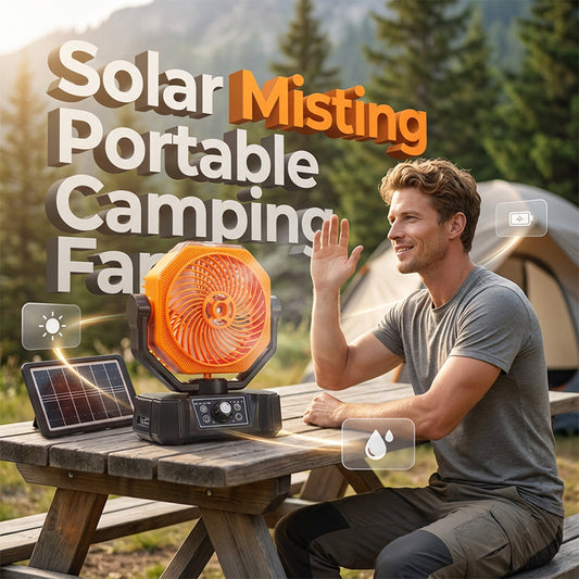 🌞 Ventilateur de camping portable brumisateur solaire – Rafraîchissez-vous partout, même hors réseau ! ⛺💨 Brumisateur rafraîchissant + oscillation large + télécommande – votre compagnon ultime pour le confort en extérieur. 🔋🌀