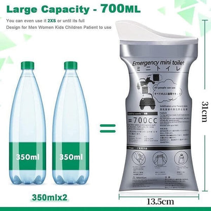 🥳COUP DE CŒUR 2026🥳 Poches à urine de voyage – 700 ml, unisexe, technologie gel instantané SAP – Anti-fuites, écologiques – Idéales pour les voyages, la randonnée et les situations d'urgence ! 🛡️💨