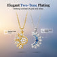 🌙☀️ -50% ! Collier Pendentif Soleil & Lune Femme Strass Premium – Symbole Harmonie Éternelle Amour, Strass Bleus Transparents Scintillement Éblouissant, Placage Bicolore Or & Argent · Couple & Amies ✨
