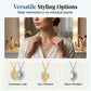 🌙☀️ -50% ! Collier Pendentif Soleil & Lune Femme Strass Premium – Symbole Harmonie Éternelle Amour, Strass Bleus Transparents Scintillement Éblouissant, Placage Bicolore Or & Argent · Couple & Amies ✨