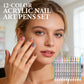 🎨50 % DE RÉDUCTION EN CE MOMENT !💅Stylos acryliques 12 couleurs pour le nail art✨pigments éclatants, pointes fines et motifs DIY faciles à réaliser🖌️