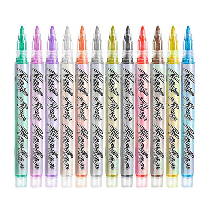 🎨50 % DE RÉDUCTION EN CE MOMENT !💅Stylos acryliques 12 couleurs pour le nail art✨pigments éclatants, pointes fines et motifs DIY faciles à réaliser🖌️