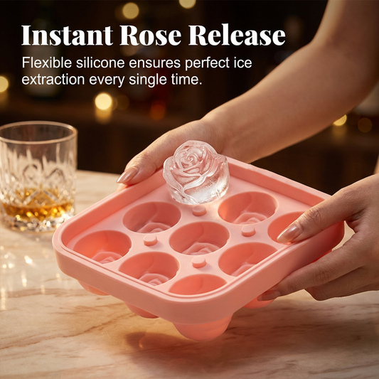 🌹 Fabriquez des glaçons en forme de rose époustouflants – Moule à glaçons en forme de rose (silicone alimentaire) 🧊