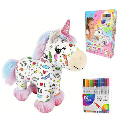 Kit de peluche licorne à colorier soi-même