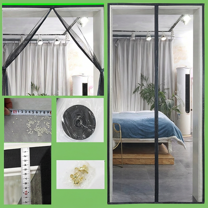 Porte moustiquaire magnétique avec velcro sur tout le cadre