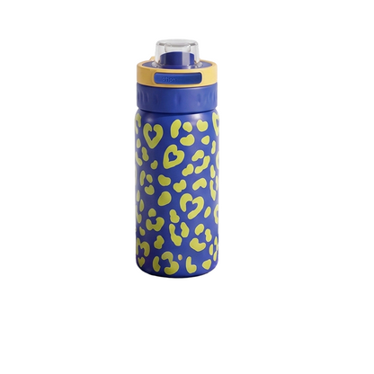 Bouteille d'eau isotherme à motif léopard avec double bouchon