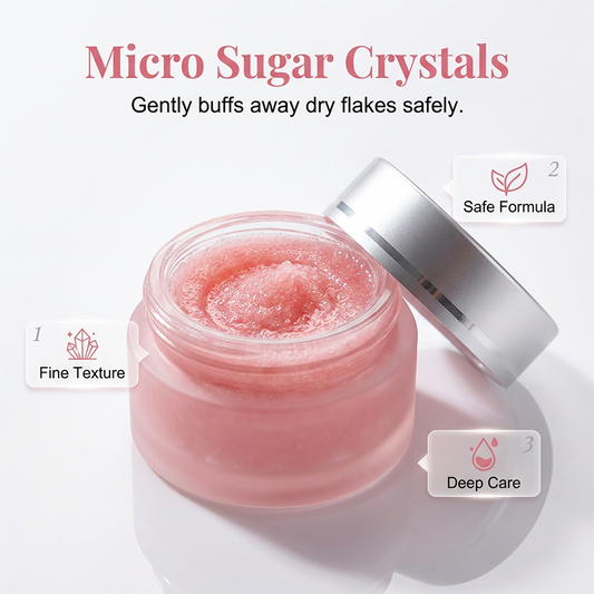 Gommage doux exfoliant pour les lèvres à la fraise
