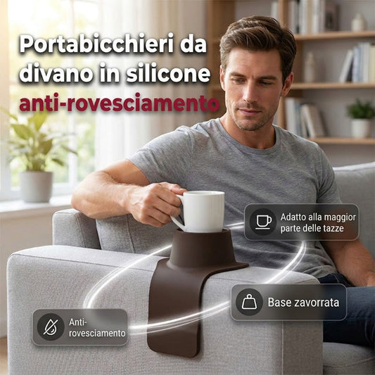 🪑☕ Portabicchieri in silicone antigoccia per bracciolo del divano – niente più macchie!