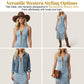 🤠 PROMO LIMITÉE 50% DE RÉDUCTION ! ✨ Robe Slim Western à Franges – Sans Manches, Fermeture Éclair, Style Cowgirl 🌵