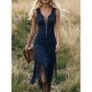 🤠 PROMO LIMITÉE 50% DE RÉDUCTION ! ✨ Robe Slim Western à Franges – Sans Manches, Fermeture Éclair, Style Cowgirl 🌵