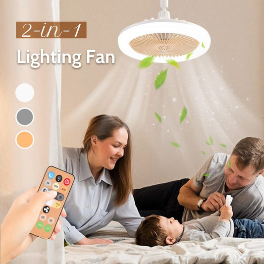 Ventilateur de plafond avec fonction d'aromathérapie et télécommande.