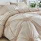 ✨ Parure de Housse de Couette à Plis Pincés – Design Élégant, Tissu Mélangé Doux & Respirant, Teinte Kaki Apaisante, Plusieurs Tailles 🌙🌸