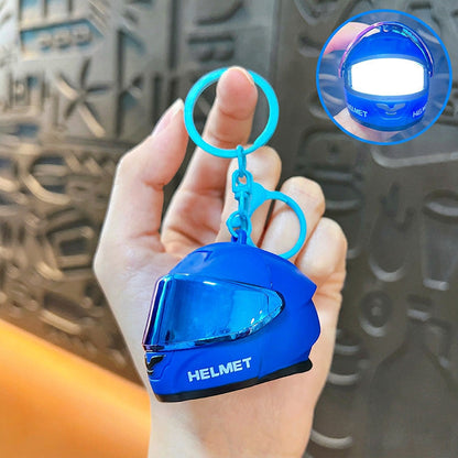 Porte-clés mini casque de moto fantaisie