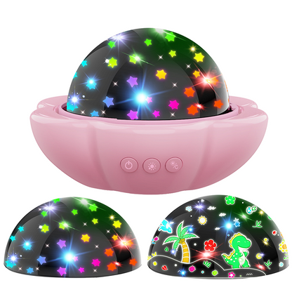 Projecteur et veilleuse 2-en-1 Galaxy avec films de projection