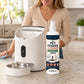 Spray nettoyant pour distributeurs d'aliments pour animaux avec lingette nettoyante