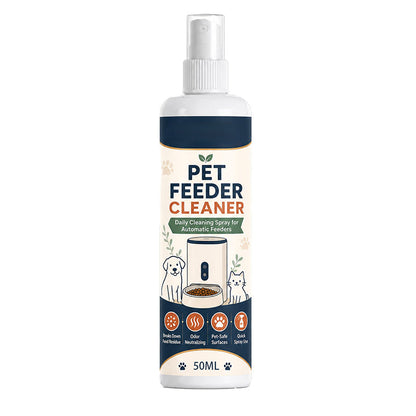 Spray nettoyant pour distributeurs d'aliments pour animaux avec lingette nettoyante