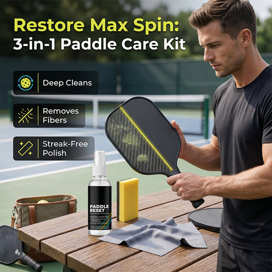 💞 PLUS DE 50 000 EXEMPLAIRES VENDUS ! 🎾🧽 50 % DE RÉDUCTION ! Kit de nettoyage portable pour raquettes de pickleball – Redonne à la raquette son adhérence et ses effets d’origine. Spray biodégradable, chiffon en microfibre et éponge inclus.🏆✨