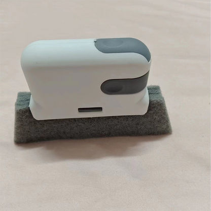 ✨ Outil de nettoyage 3-en-1 pour les rails de fenêtres avec tampon à récurer – nettoyage en profondeur des rails de fenêtres, des joints et des interstices – avec brosse, tampon à récurer et raclette – idéal pour les fenêtres, les portes et les terrasses