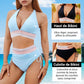 🌺Promotion 56% de réduction 👙Ensembles de bikinis à taille haute avec contrôle de l'abdomen et blocs de couleurs